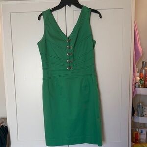 ANTONIO MELANI Green Mini Dress with Buckle Detail